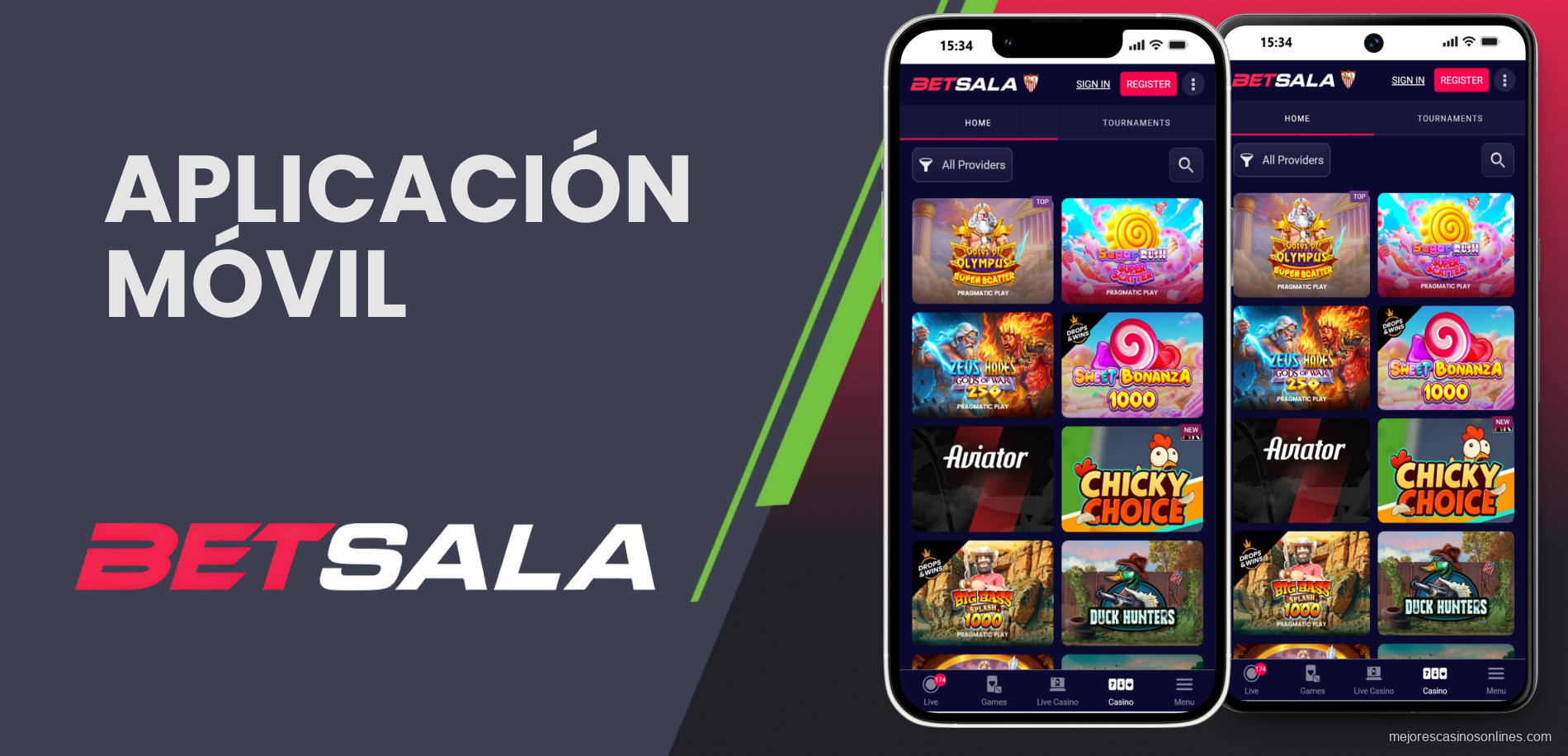 Versión móvil optimizada de Betsala para смартфоны